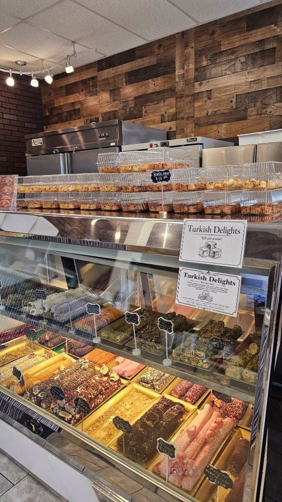 Turkish delight and sweets in the case at Al-Taj in Lexington